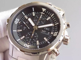 Imitation IWC V6 Aquatimer Chrono IW376803 Black Dial Bracelet Watch00023