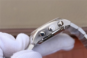 Imitation Omega De Ville Chronograph 42mm White Dial Bracelet Watch00393