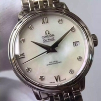 Imitation Omega MKF De Ville 33mm Diamonds Markers White Dial Bracelet Watch00030