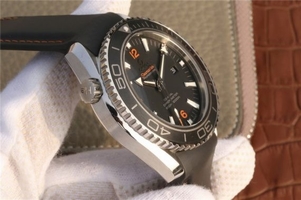 Imitation Omega Planet Ocean Professional Ceramic Bezel 45mm Orange Marker Rubber Strap Watch00996