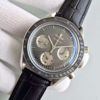 Imitation Omega Speedmaster apollo 17 40th anniversary Gray Dial Leather Strap Watch00360
