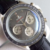 Imitation Omega Speedmaster apollo 17 40th anniversary Gray Dial Leather Strap Watch00360