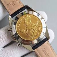 Imitation Omega Speedmaster apollo 17 40th anniversary Gray Dial Leather Strap Watch00360