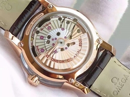 Imitation Omega V6F De Ville Hour Vision Co-Axial 41mm White Dial Brown Leather Strap Watch00452