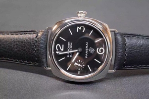 Imitation Panerai PAM380 Black Dial Genuine Black Leather Strap Watch00351
