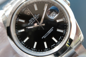 Imitation Rolex DateJust 41mm 126300 Black Dial Stick Markers Bracelet Watch00544