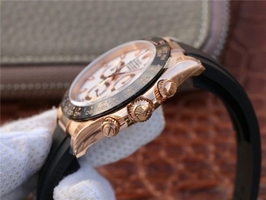 Imitation Rolex Daytona 116515 White Dial Black Rubber Strap Watch00765