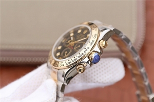 Imitation Rolex Daytona 116523 Thick Wrapped Black Dial Diamonds Markers Bracelet Rolex Watch00552