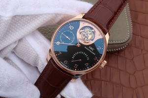 IWC AZ Portuguese Tourbillon IW5042 Black Dial Leather Strap Watch00862