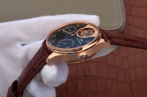 IWC AZ Portuguese Tourbillon IW5042 Black Dial Leather Strap Watch00862
