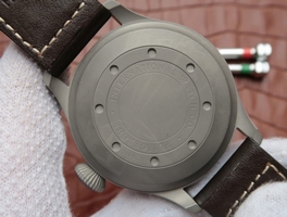 IWC Big Pilot Custom Made Sandblasted Case Blue Dial Leather Strap Watch01151