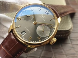 IWC Portuguese IW5001 Gray Dial Leather Strap IWC Watch00616