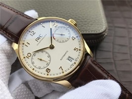 IWC Portuguese IW500101 White Dial Leather Strap IWC Watch00901