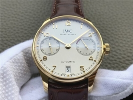 IWC Portuguese IW500101 White Dial Leather Strap IWC Watch00901