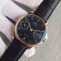 IWC Portuguese IW5007 Black Dial Leather Strap IWC Watch00493