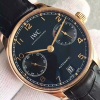 IWC Portuguese IW5007 Black Dial Leather Strap IWC Watch00493