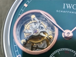 IWC Portuguese Tourbillon IW5463 Green Dial Markers Black Leather Strap Watch00989