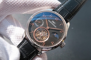 IWC Portuguese Tourbillon Power Reserve Moonphase Gold Maker Black Dial IWC Watch01333