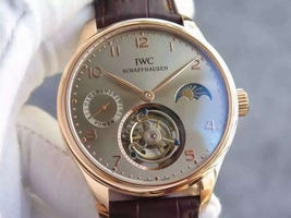 IWC Portuguese Tourbillon Power Reserve Moonphase Markers Gray Dial Watch01251