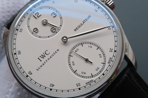 IWC YLF Portuguese Regulateur White Dial Leather Strap Watch01361