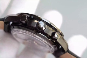 Knockoff AAAAA Omega Speedmaster Moonwatch Co-Axial Chronograph Pitch Black Leather Watch00282