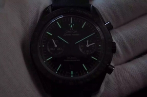 Knockoff AAAAA Omega Speedmaster Moonwatch Co-Axial Chronograph Pitch Black Leather Watch00282