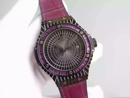 Knockoff Hot Hublot Big Bang 41mm Tutti Frutti Maroon Caviar on Gummy Strap Watch00002