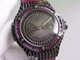 Knockoff Hot Hublot Big Bang 41mm Tutti Frutti Maroon Caviar on Gummy Strap Watch00002