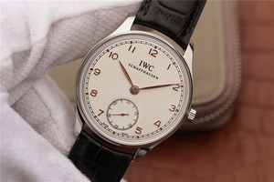 Knockoff IWC Portuguese IW5454 White Dial Leather Strap Hand IWC Watch01289