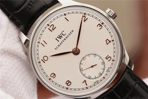 Knockoff IWC Portuguese IW5454 White Dial Leather Strap Hand IWC Watch01289