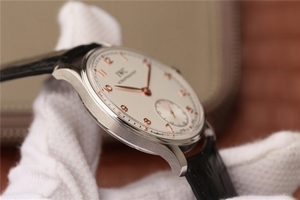 Knockoff IWC Portuguese IW5454 White Dial Leather Strap Hand IWC Watch01289