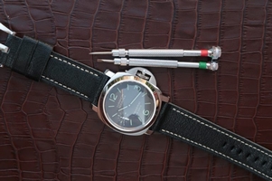 Knockoff Panerai PAM510 Black Distressed Calfskin Strap Watch00388