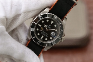 Knockoff Rolex Submariner 116610 Black Ceramic Bee Nylon Strap Watch00123