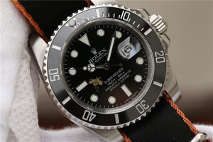 Knockoff Rolex Submariner 116610 Black Ceramic Bee Nylon Strap Watch00123