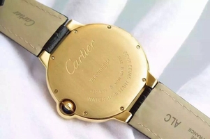 Luxury Cartier Ballon Bleu 40mm Diamonds Bezel White Dial Leather Strap Watch00648