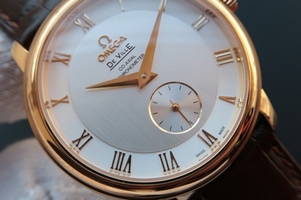 Luxury Omega MKF De Ville 39mm Co-Axial White Dial Brown Leather Omega Watch00277