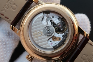 Luxury Omega MKF De Ville 39mm Co-Axial White Dial Brown Leather Omega Watch00277