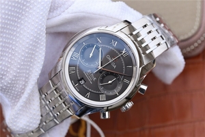 Omega De Ville Chronograph 42mm Black Dial Bracelet Watch00571