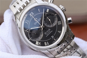 Omega De Ville Chronograph 42mm Black Dial Bracelet Watch00571