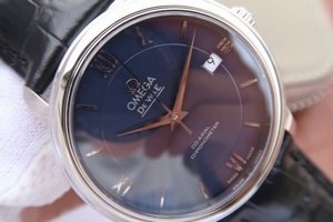 Omega MKF De Ville 37mm Blue Dial Black Leather Strap Omega Watch00214
