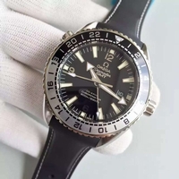 Omega Planet Ocean 600M GMT Black/Silver Bezel Black Dial Rubber Strap Omega Watch00837
