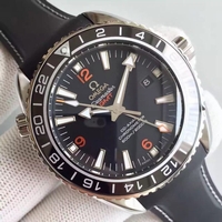Omega Planet Ocean GMT Black Dial Orange Markers Rubber Strap Omega Watch00235