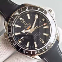 Omega Planet Ocean GMT Black Dial Silver Markers Black Rubber Strap Watch00939