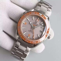 Omega Planet Ocean GMT Gray Dial Orange Bezel Bracelet Watch00359
