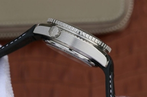Omega Planet Ocean Master Chronometer Black LiquidMetal Leather Strap Watch00450