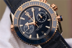 Omega Planet Ocean Master Chronometer Blue Bezel Blue Dial Leather Strap Omega Watch00977