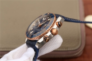 Omega Planet Ocean Master Chronometer Blue Bezel Blue Dial Leather Strap Omega Watch00977