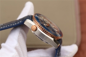 Omega Planet Ocean Master Chronometer Blue Bezel Blue Dial Leather Strap Omega Watch00977