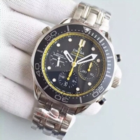 Omega Seamaster 300m Diver Black Dial Yellow Inner Bezel Bracelet Omega Watch00379