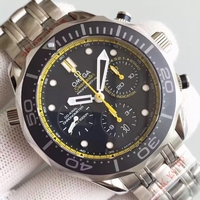 Omega Seamaster 300m Diver Black Dial Yellow Inner Bezel Bracelet Omega Watch00379